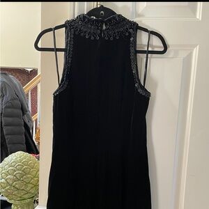 Badgley Mischka Stunning Black Velvet, Halter Sequin Dress Size 6!